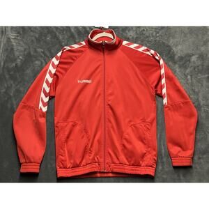 Vintage Hummel Tracksuit Jacket Adult Woman’s S Red Football Soccer Track 90s
